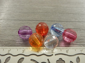 Akryylihelmi fasetoitu, 10mm, mixsetti, 20kpl