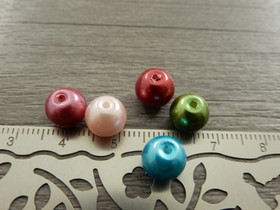 Helmiäislasihelmi, 8mm, mix setti, 20kpl