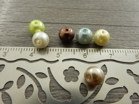 Helmiäislasihelmi, 6mm, mix setti, 20kpl