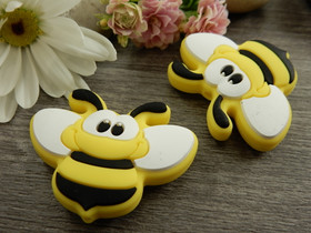 Silikonihelmi ampiainen, 30x37mm, keltainen, 1kpl