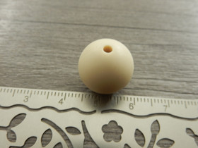 Silikonihelmi, 15mm, beige, 1kpl