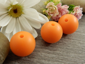 Silikonihelmi, 15mm, tummaoranssi, 1kpl