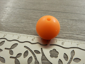 Silikonihelmi, 15mm, tummaoranssi, 1kpl