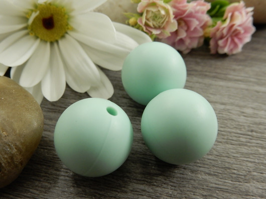 Silikonihelmi, 15mm, minttu, 1kpl