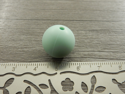 Silikonihelmi, 15mm, minttu, 1kpl