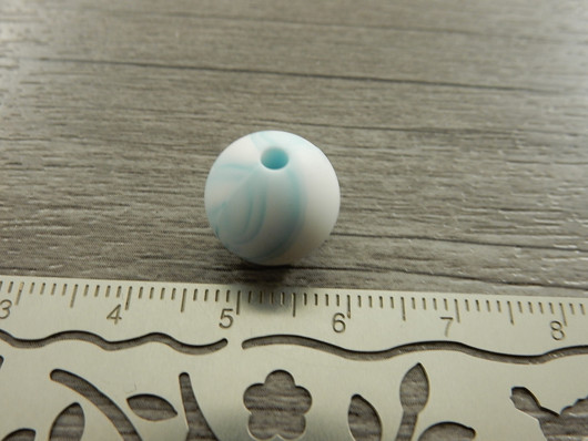 Silikonihelmi marmori, 12mm, turkoosi, 1kpl