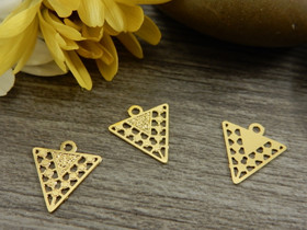 Kolmioriipus, 12x10mm, kulta, 1kpl