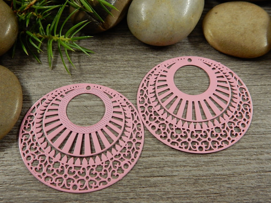 Ympyräriipus/ linkki, 38x35mm, pinkki, 1kpl 