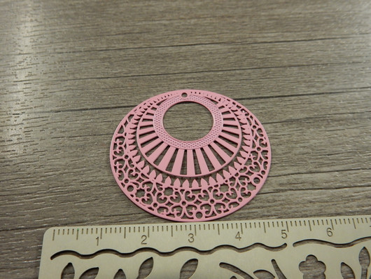 Ympyräriipus/ linkki, 38x35mm, pinkki, 1kpl 