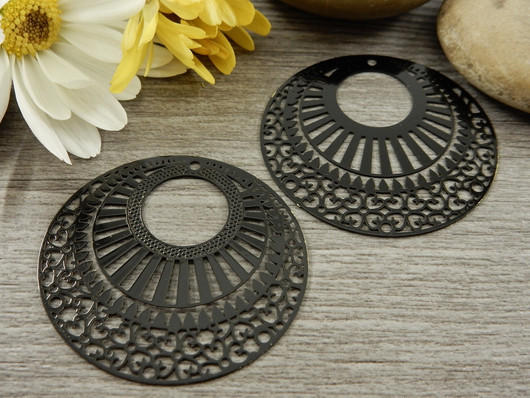 Ympyräriipus/ linkki, 38x35mm, musta, 1kpl 