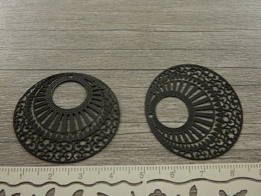 Ympyräriipus/ linkki, 38x35mm, musta, 1kpl 