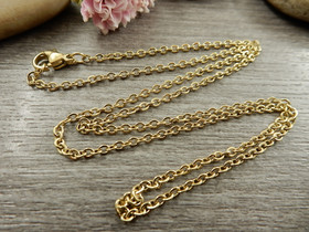 Ankkuriketju/valmisketju, 2.2x1.5x0.3mm/ 45cm, PVD/ kulta/rst, 1kpl