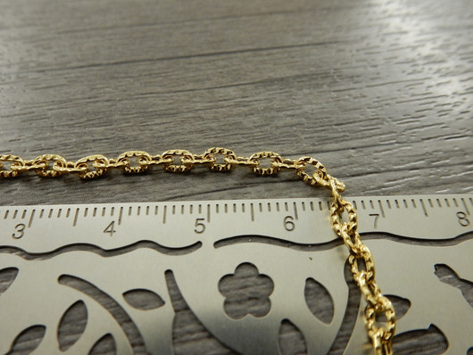 Ankkuriketju rösö, 4x3x0.7mm, kulta, 1m