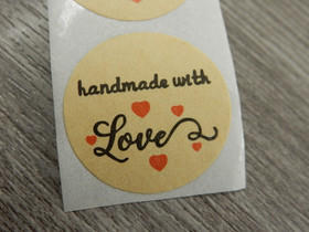Handmade with love tarra, 25mm, ruskea, 10kpl