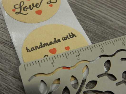 Handmade with love tarra, 25mm, ruskea, 10kpl
