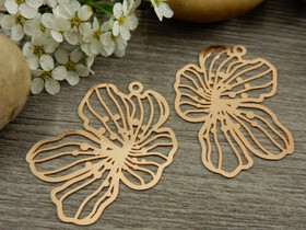 Kukkariipus, 37x30mm, ruusukulta, 1kpl