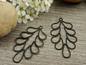 Lehtiriipus, 32x18mm, musta, 1kpl