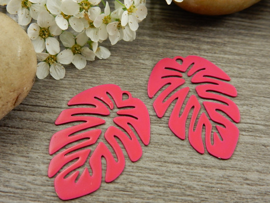 Lehtiriipus, 28x20mm, pinkki, 1kpl