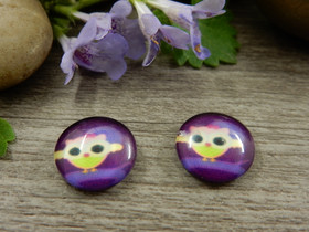 Kapussi pöllö, 12mm, liila, 1kpl