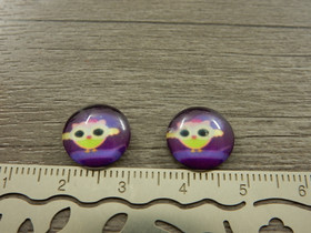 Kapussi pöllö, 12mm, liila, 1kpl