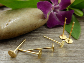 Korvakorutappi, 4x12mm, kulta/rst, 10paria