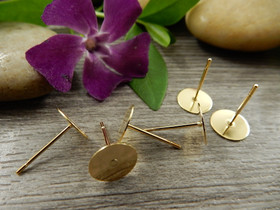 Korvakorutappi, 8x13mm, 24K/vaaleakulta/rst, 10paria