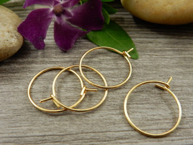 Korvakorurengas, 15x0.7mm, 18K/vaaleakulta/rst, 1pari