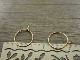 Korvakorurengas, 15x0.7mm, 18K/vaaleakulta/rst, 1pari