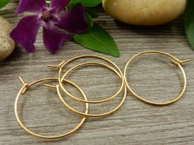 Korvakorurengas, 20x0.7mm, 18K/vaaleakulta/rst, 1pari