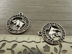 Horoskooppiriipus härkä, 24x21mm, kromi, 1kpl