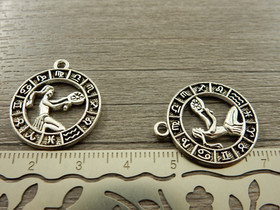 Horoskooppiriipus neitsyt, 24x21mm, kromi, 1kpl