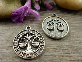 Horoskooppiriipus vaaka, 24x21mm, kromi, 1kpl