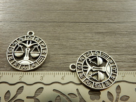 Horoskooppiriipus vaaka, 24x21mm, kromi, 1kpl