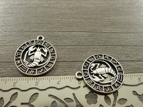 Horoskooppiriipus rapu, 24x21mm, kromi, 1kpl