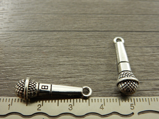 Mikrofoniriipus, 25x8mm, kromi, 1kpl