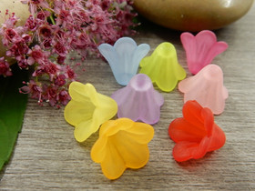 Akryylihelmi kukka, 10x14mm, mix setti, 10kpl