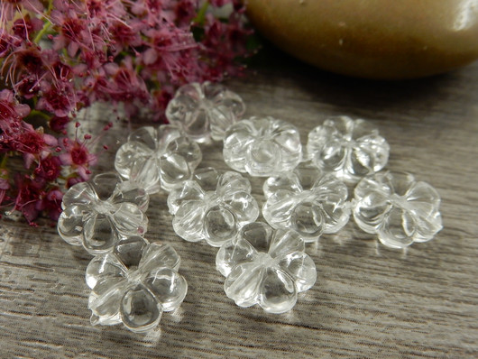 Akryylihelmi kukka, 11mm, kirkas, 10kpl