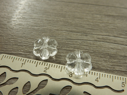 Akryylihelmi kukka, 11mm, kirkas, 10kpl