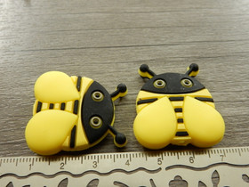 Silikonihelmi ampiainen, 34x30mm, keltainen, 1kpl