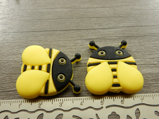 Silikonihelmi ampiainen, 34x30mm, keltainen, 1kpl