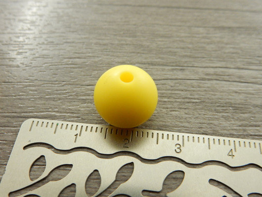 Silikonihelmi, 12mm, keltainen, 1kpl