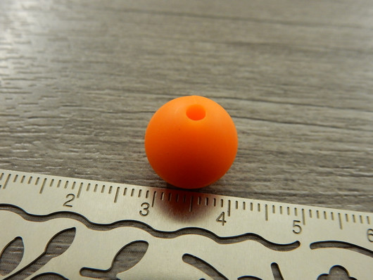 Silikonihelmi, 12mm, tummaoranssi, 1kpl