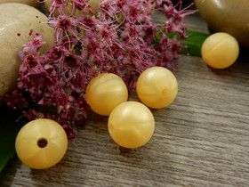 Silikonihelmi, 9mm, helmiäisoranssi, 1kpl