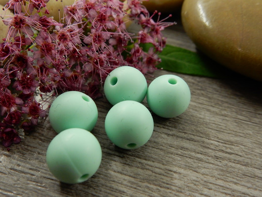 Silikonihelmi, 9mm, minttu, 1kpl