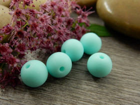 Silikonihelmi, 9mm, turkoosi, 1kpl