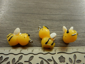 Ampiainenriipus 3D 2LK, 20x15mm, keltainen, 1kpl