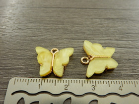 Perhonenriipus, 12x14mm, keltainen, 1kpl