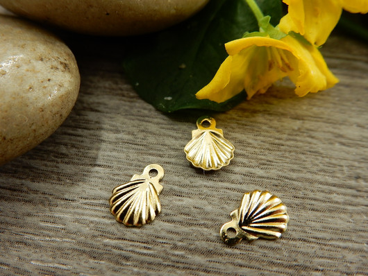 Simpukkariipus, 8x6mm, 24K/ vaaleakulta, 1kpl