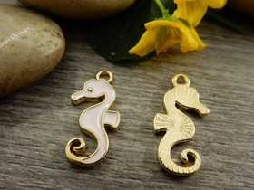 Merihevonenriipus, 21x10mm, vaaleanpunainen, 1kpl