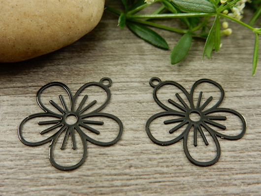 Kukkariipus, 22x20mm, musta, 1kpl